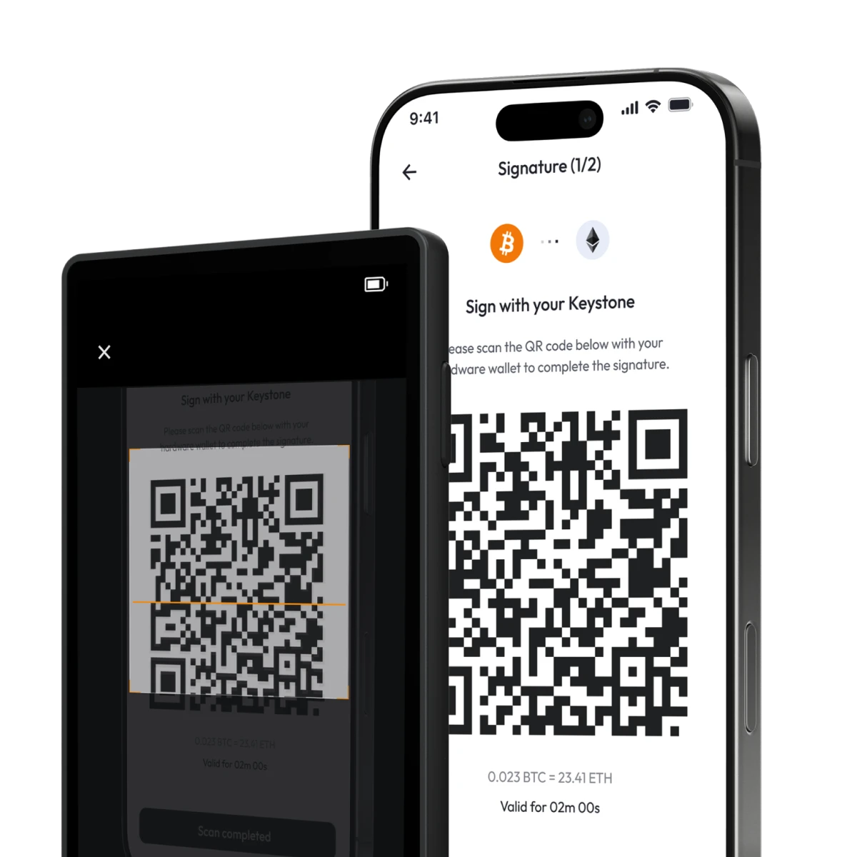 Keystone Nexus Desktop air-gapped QR code signing demonstration